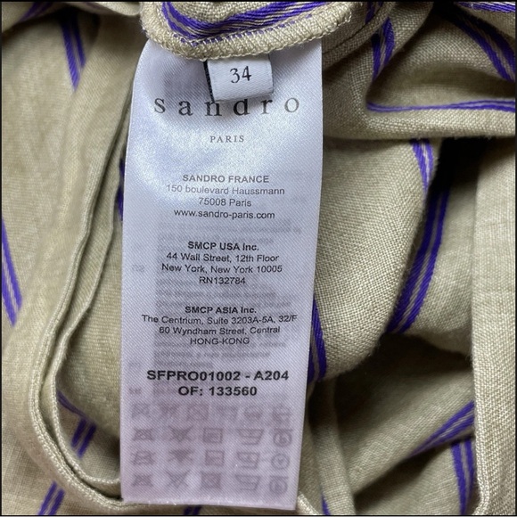 Linen Sandro Taila Stripe dress - Picture 8 of 11